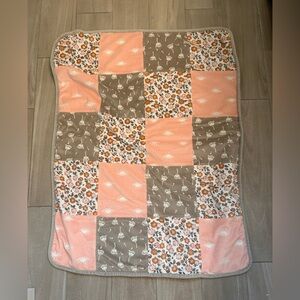 Patchwork Baby Blanket - Pink, Gray, Floral